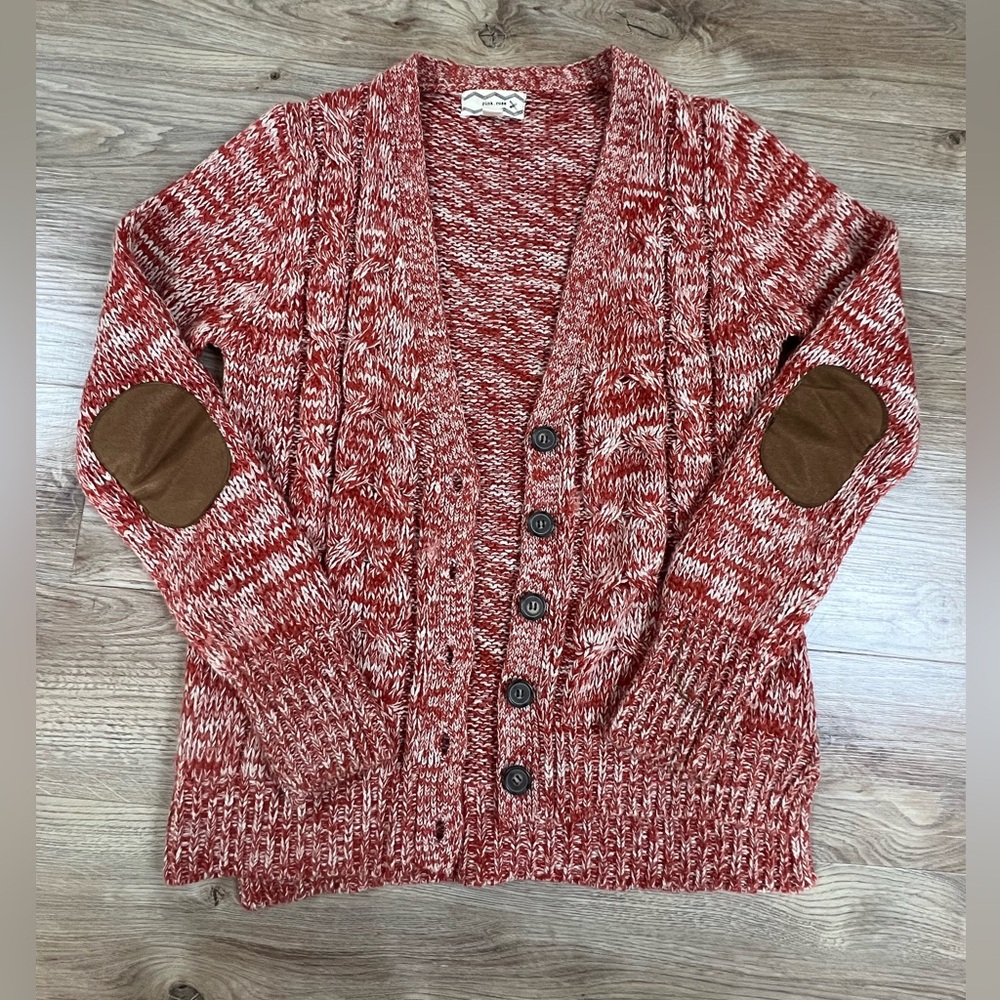 Pink Rose Red and White Cardigan